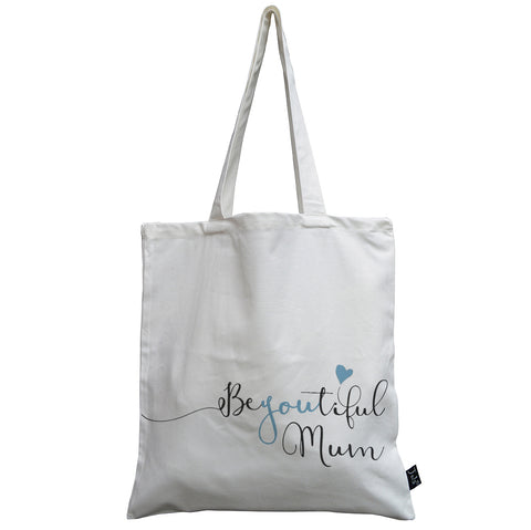 BeYouTiful Mum blue canvas bag