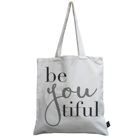 BeYouTiful grey canvas bag