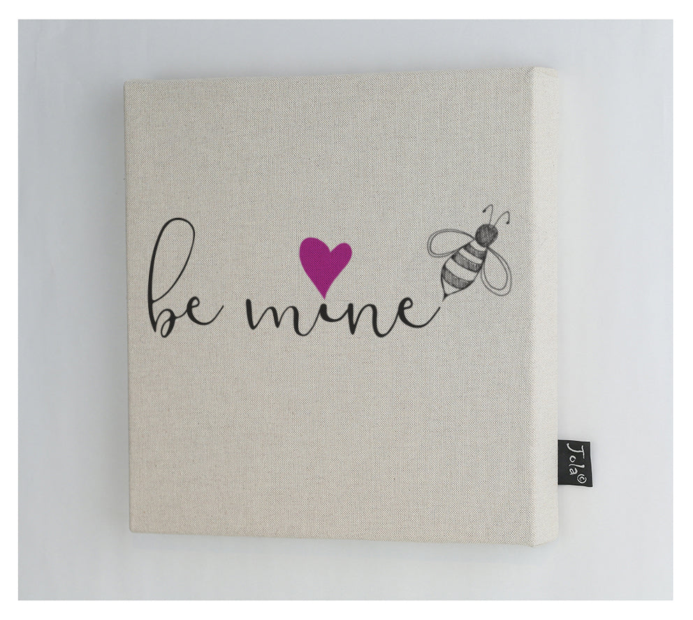 Bee mine pink heart Canvas frame