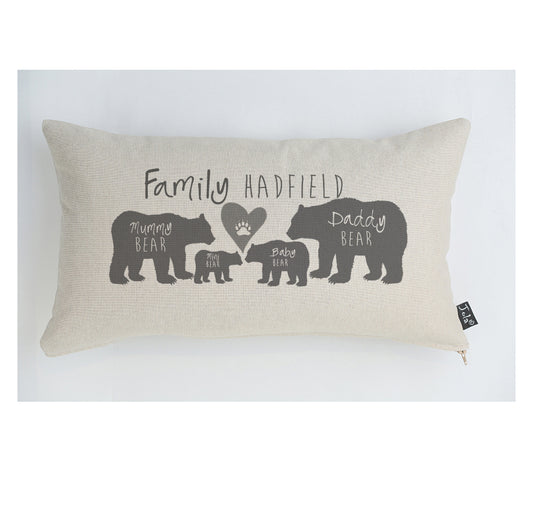 Personalised Bear family cushion