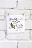 Thank you for Bee-ing the Best Teacher 2022 square card