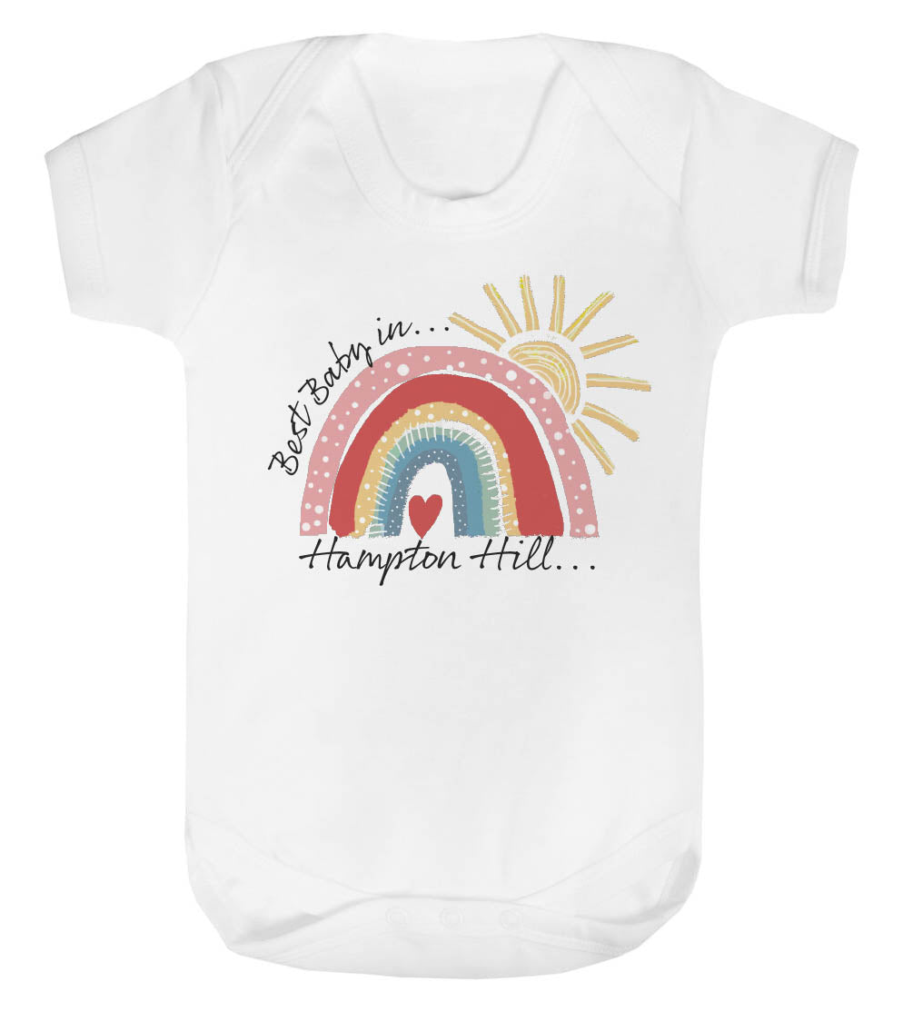 Personalised City Rainbow Best Baby Vest