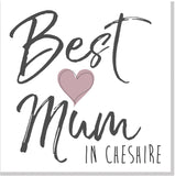 Personalised Best Mum City Blush heart square card