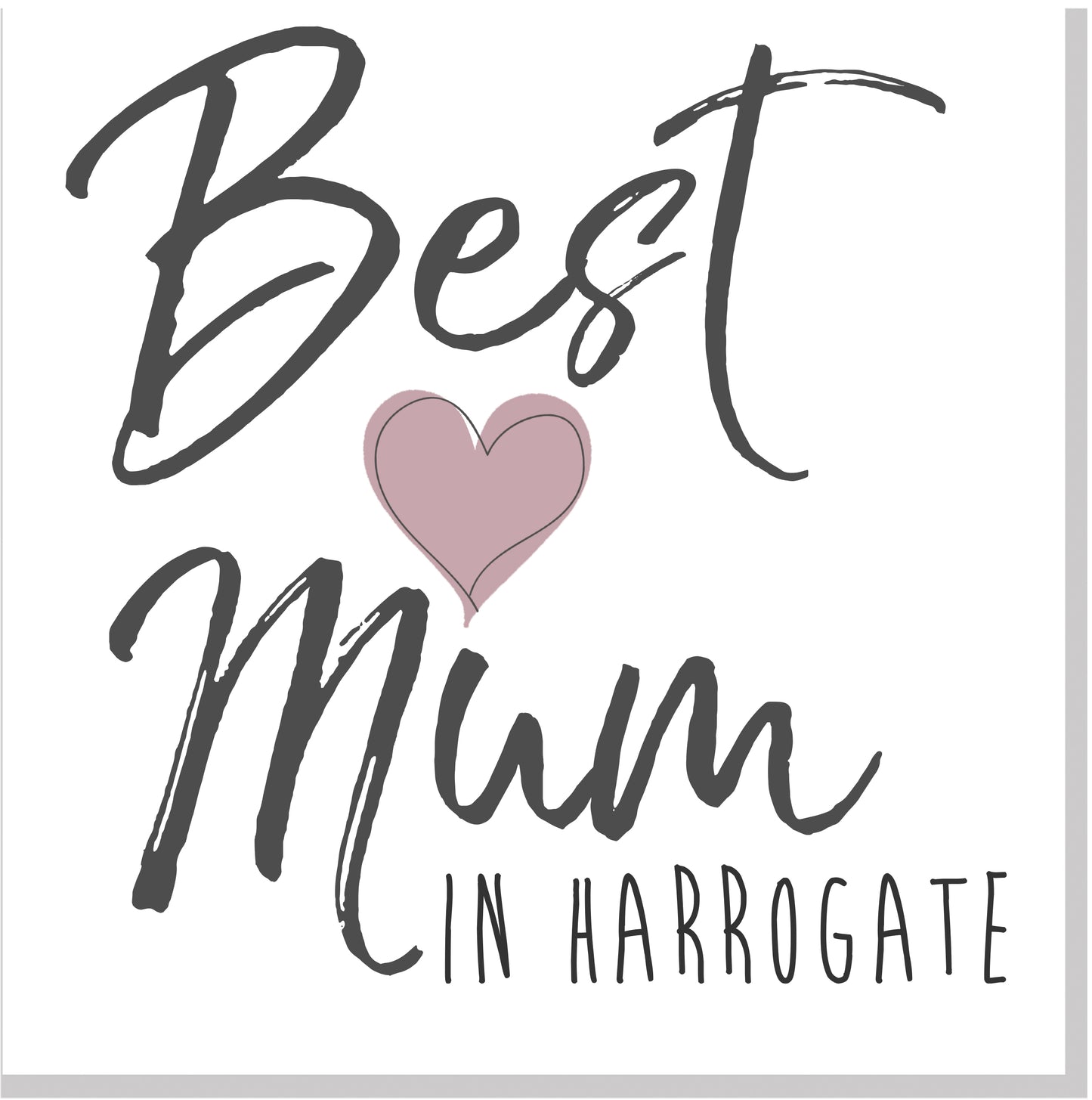 Personalised Best Mum City Blush heart square card