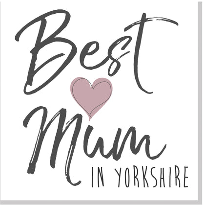 Personalised Best Mum City Blush heart square card