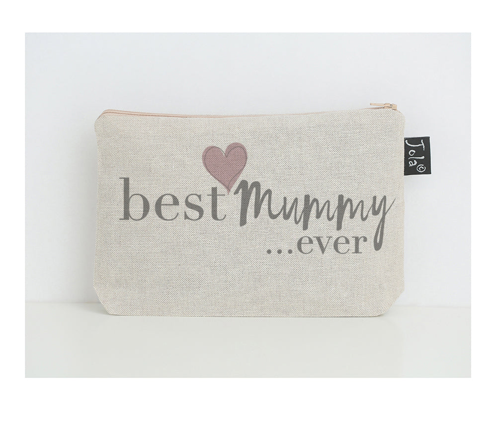 Best Mummy Ever Blush heart make up bag