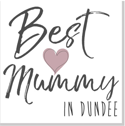 Personalised Best Mummy City Blush heart square card