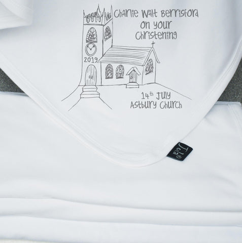 Personalised Church Christening Baby Blanket