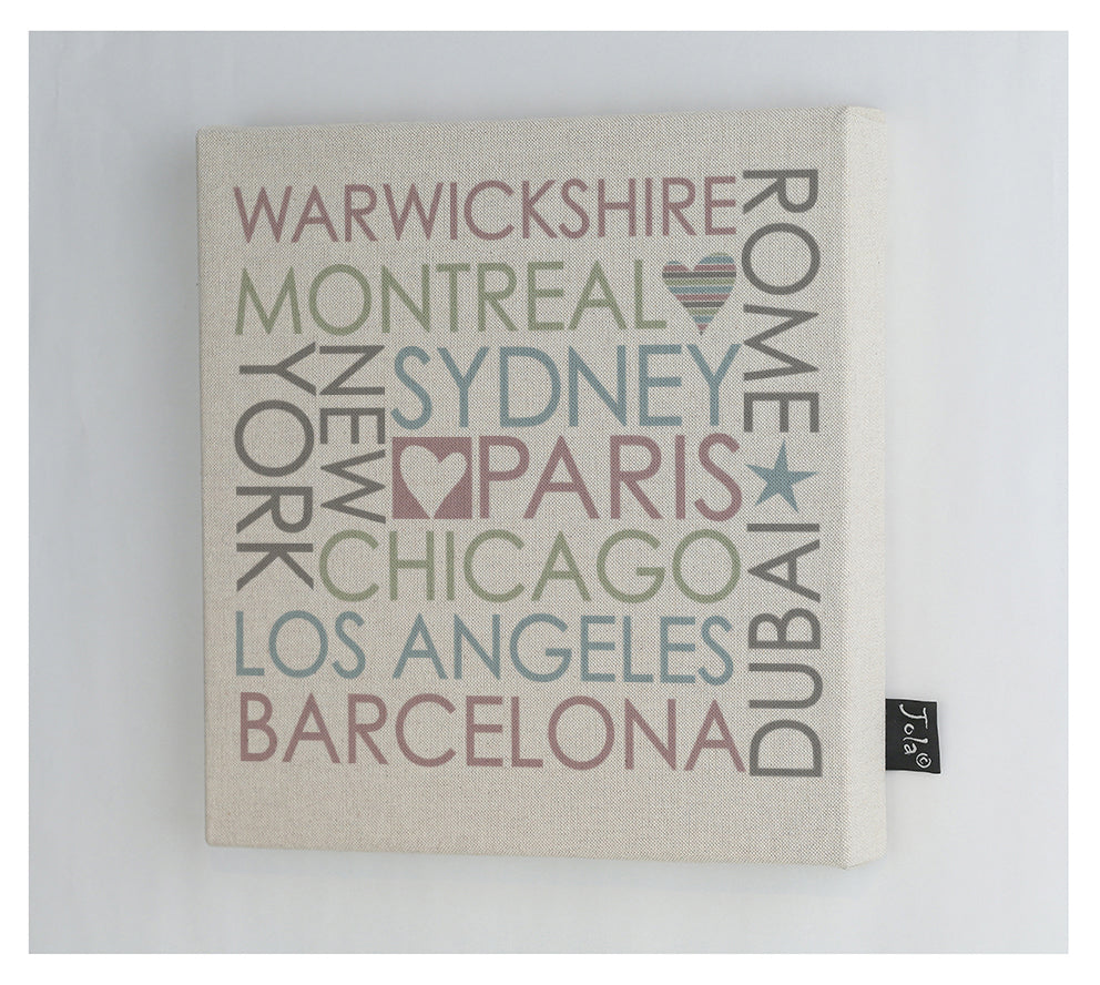 Personalised Block City Canvas Frame