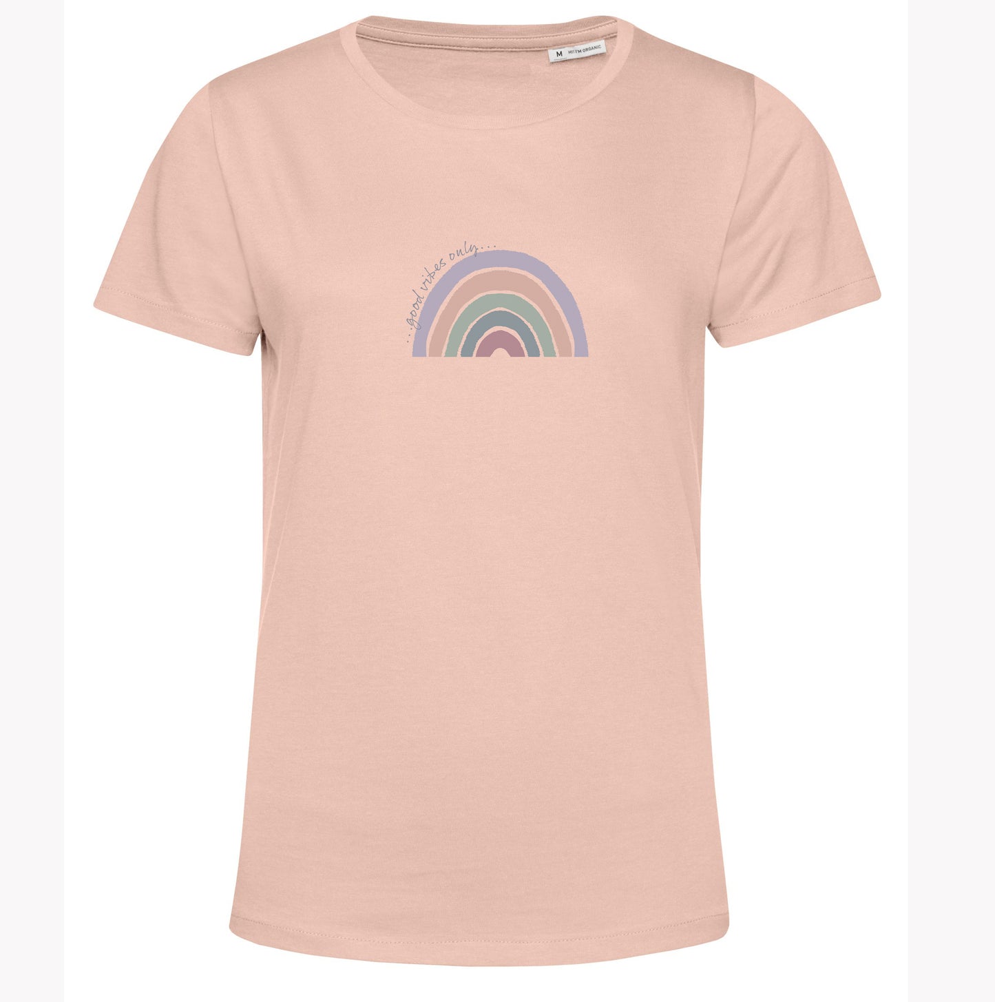 Organic Cotton T Shirt Rainbow Good Vibes