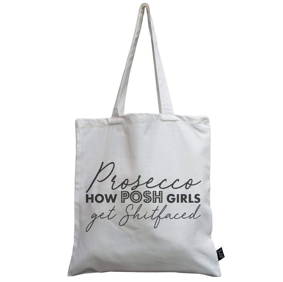 Bold Prosecco Shit Faced canvas bag