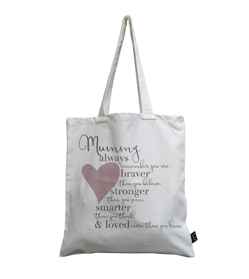 Mummy Braver Blush heart canvas bag