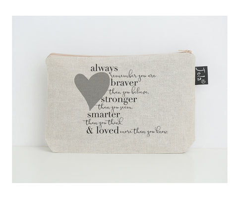 Braver small make up bag heart