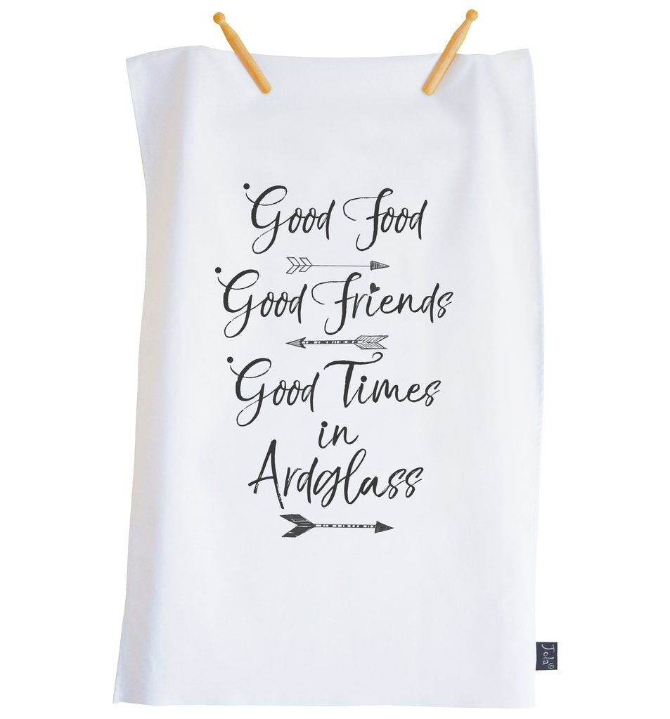 Personalised City Good Food Tea Towel