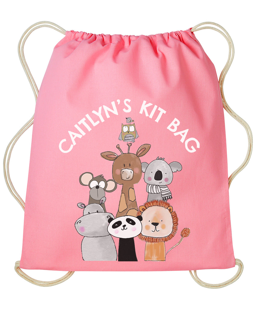 Personalised Animals Drawstring kit bag
