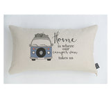 Blue camper van home cushion