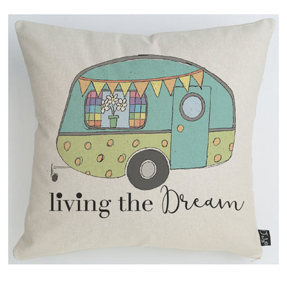 Living the Dream caravan cushion