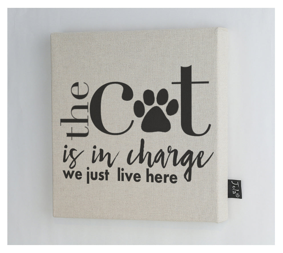 Cat in Charge Canvas Frame