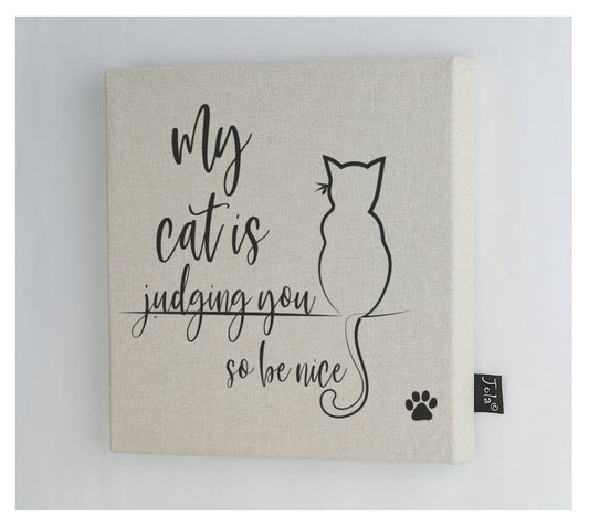 Cat judging you Canvas Frame