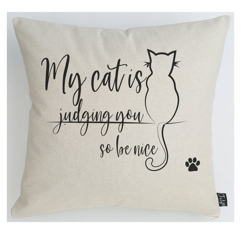 Cat Judging you cushion
