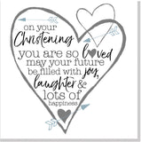 Heart Christening square card