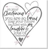 Heart Christening square card
