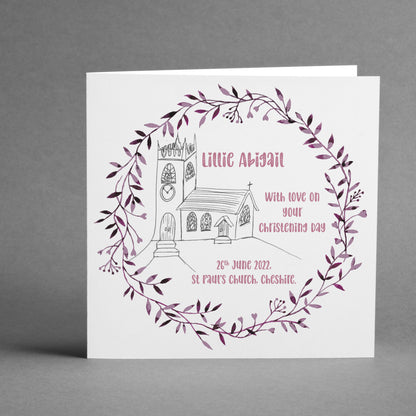 Personalised Church Christening square card