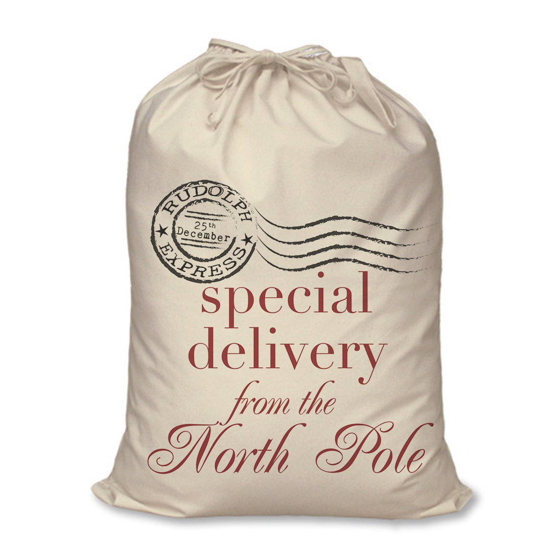 Christmas Sack special delivery red