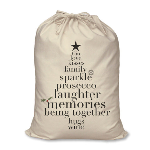 Christmas Sack Tree words