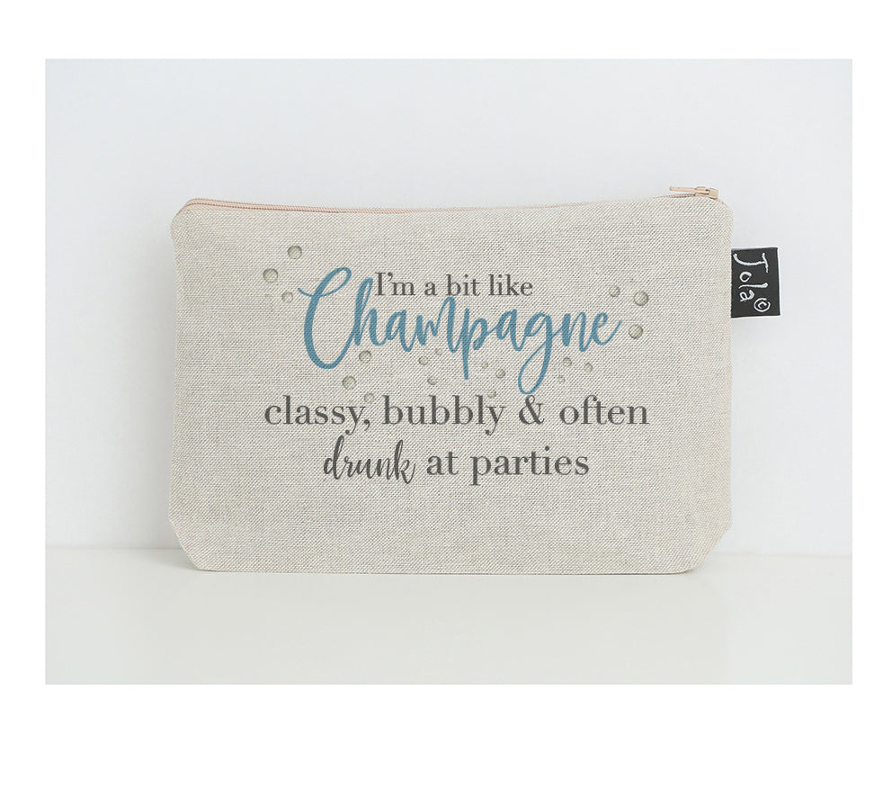 New Champagne classy small makeup bag - Jola Designs
