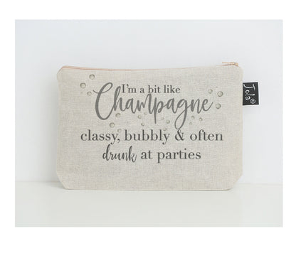 New Champagne classy small makeup bag - Jola Designs
