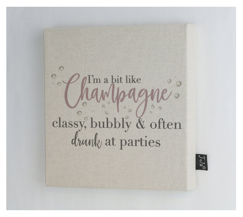 New Champagne classy bubbly canvas frame