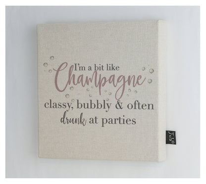 New Champagne classy bubbly canvas frame