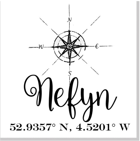 Personalised City Compass & Coordinates Card