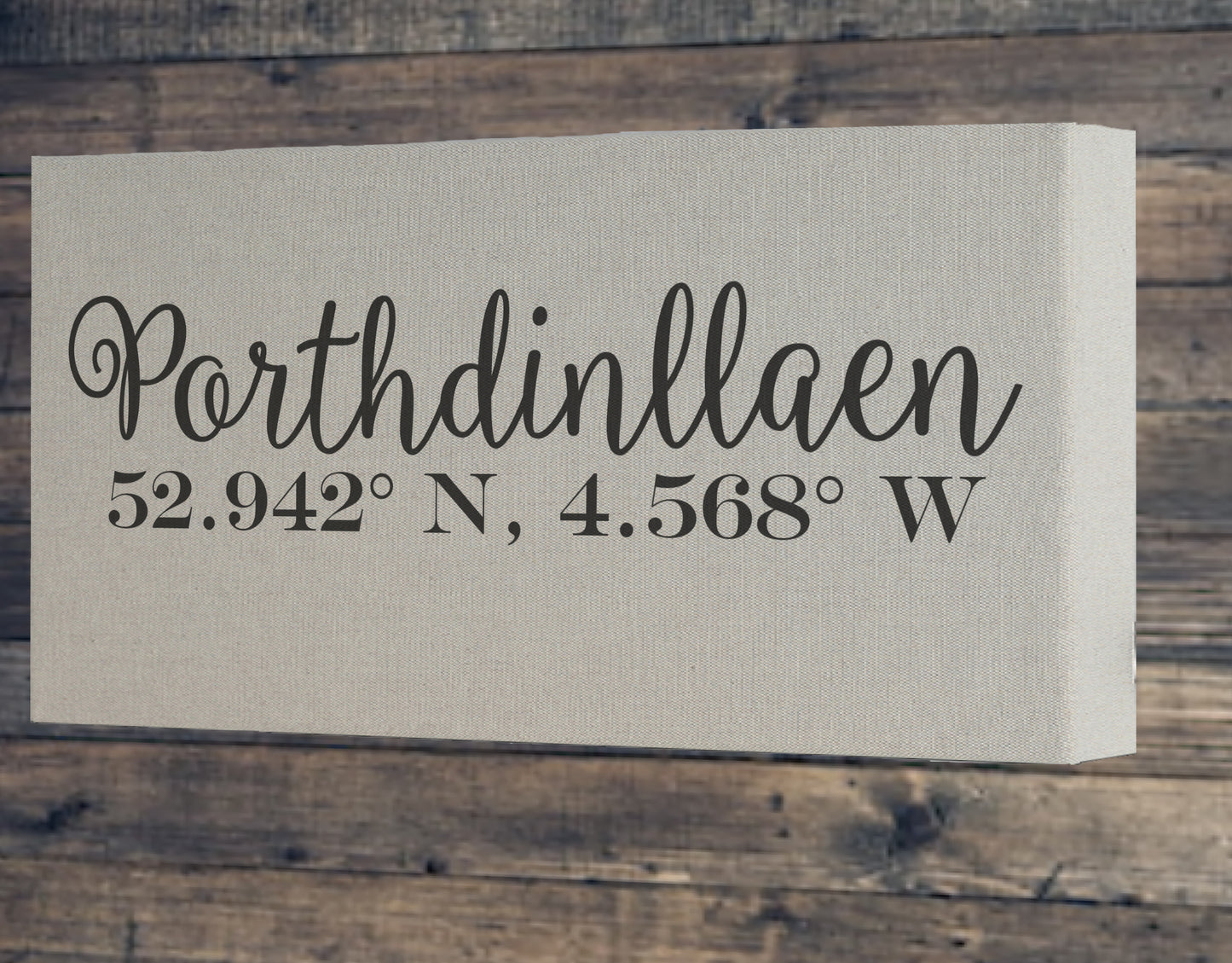 Personalised Coordinates Linen canvas frame