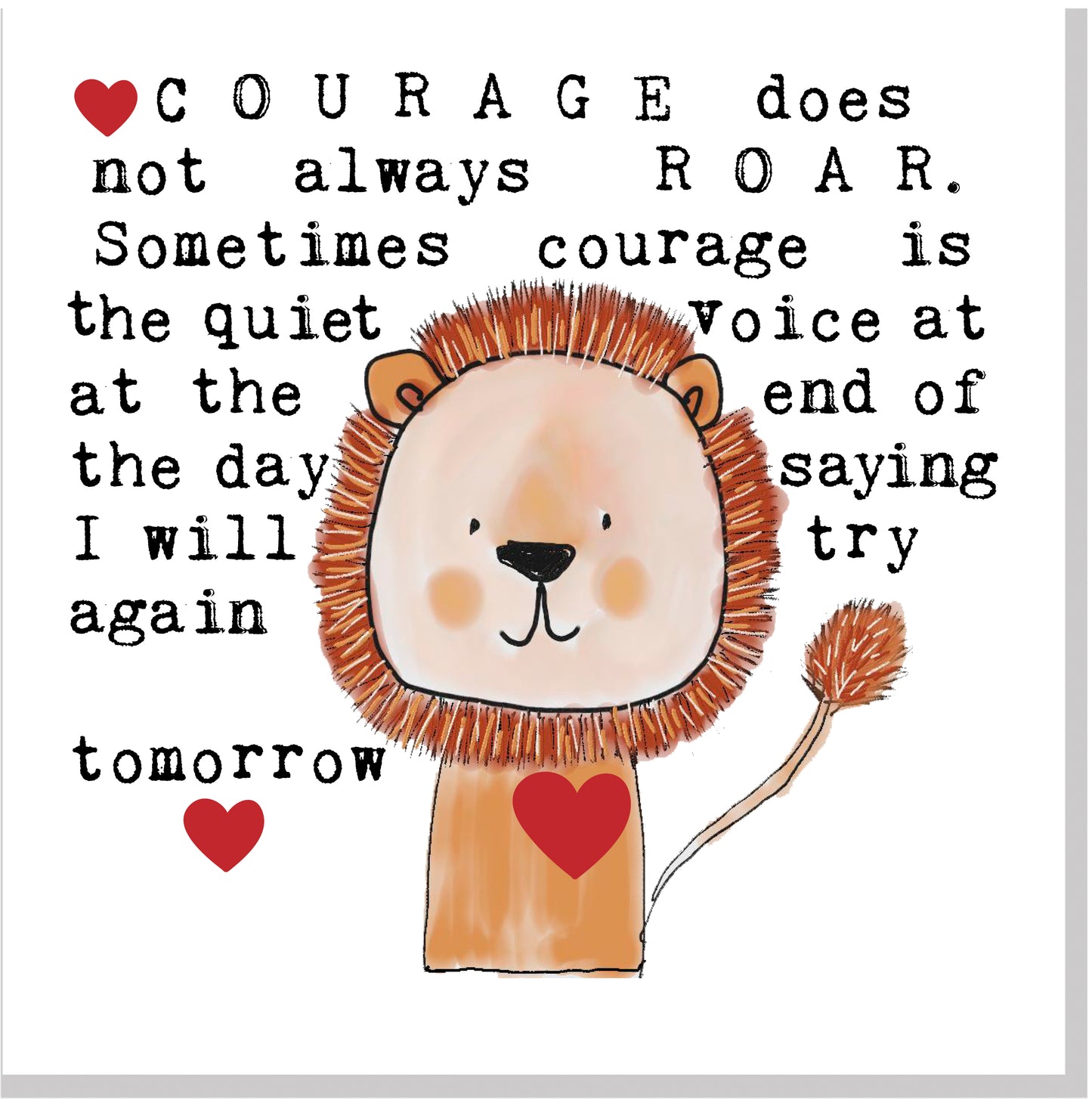 Courage Lion... square card