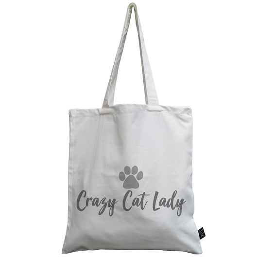 Crazy cat lady canvas bag