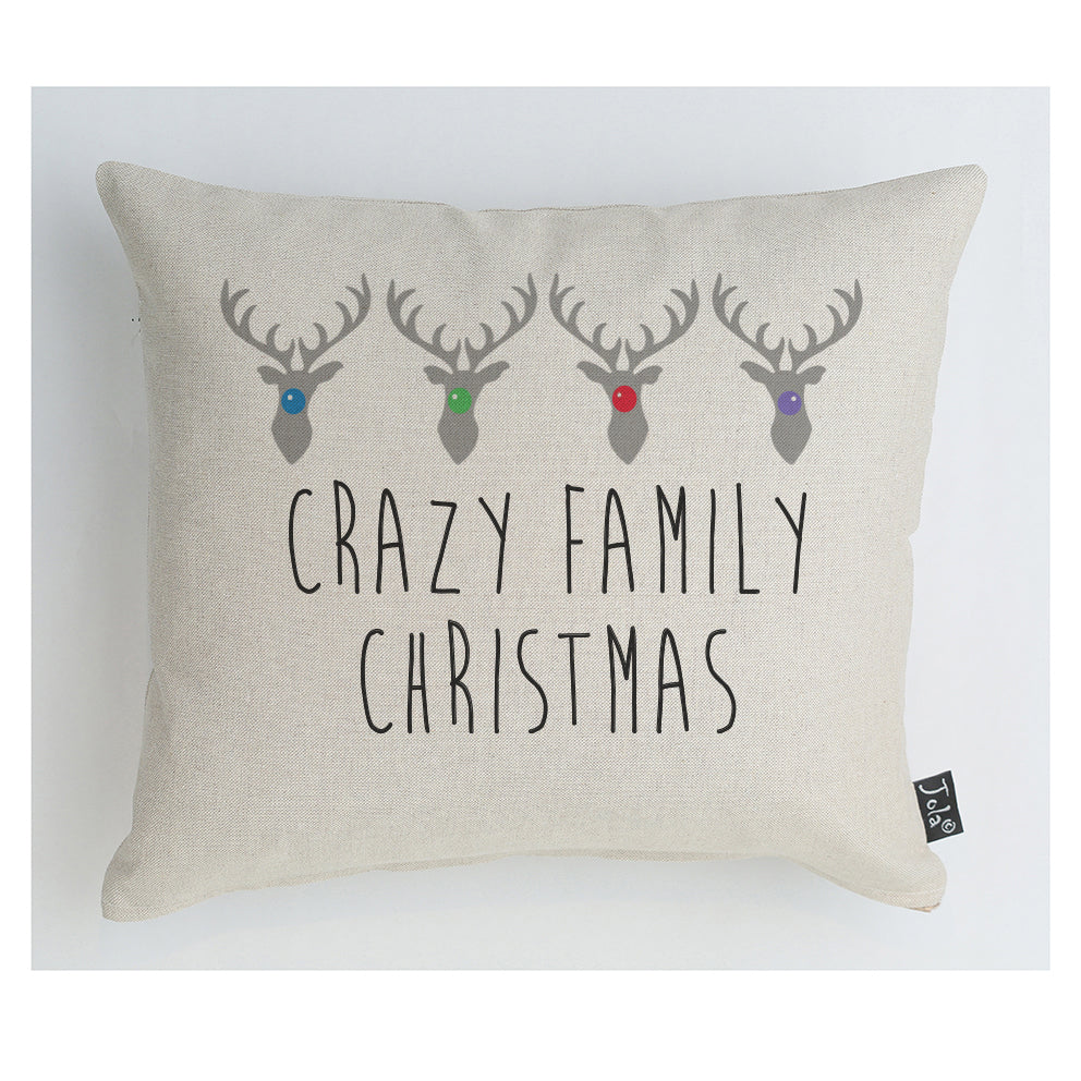 Crazy Family Christmas Reindeer cushion