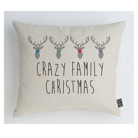 Crazy Family Christmas Reindeer cushion