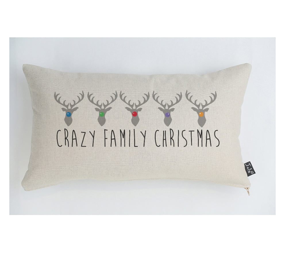 Crazy Family Christmas Reindeer cushion