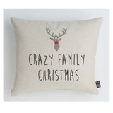 Crazy family christmas reindeer cushion