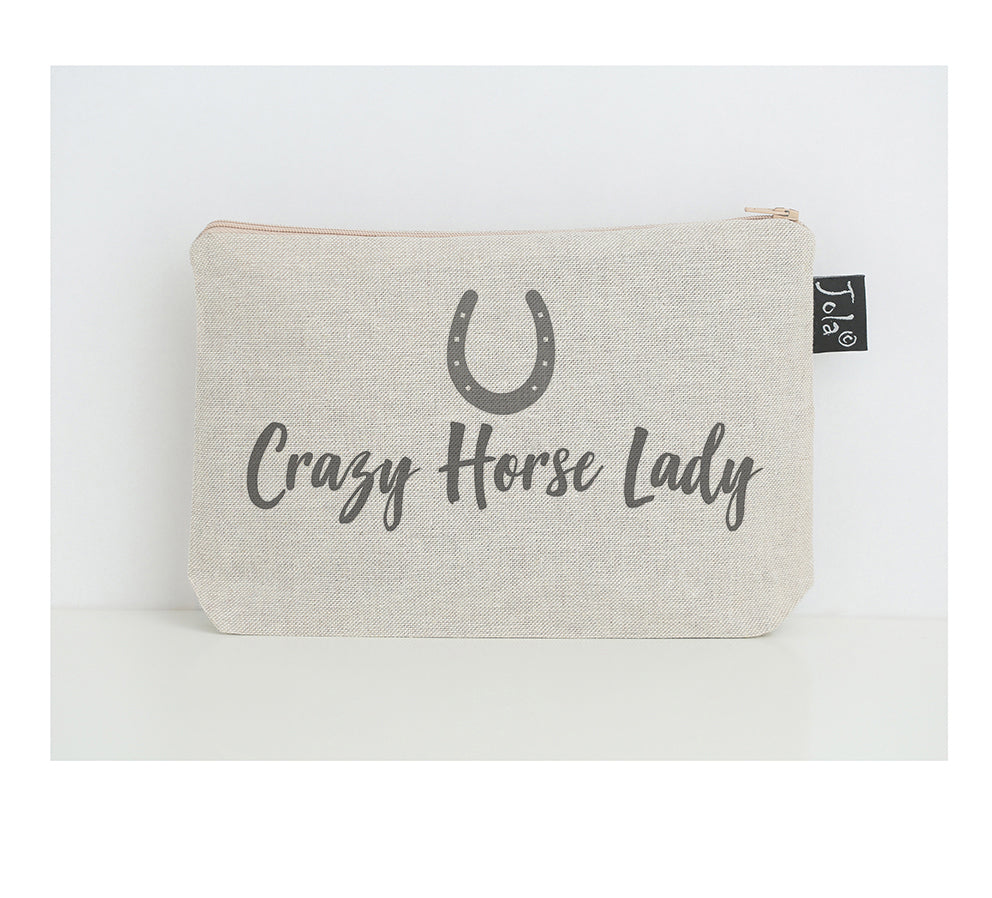 Crazy horse lady small make up bag