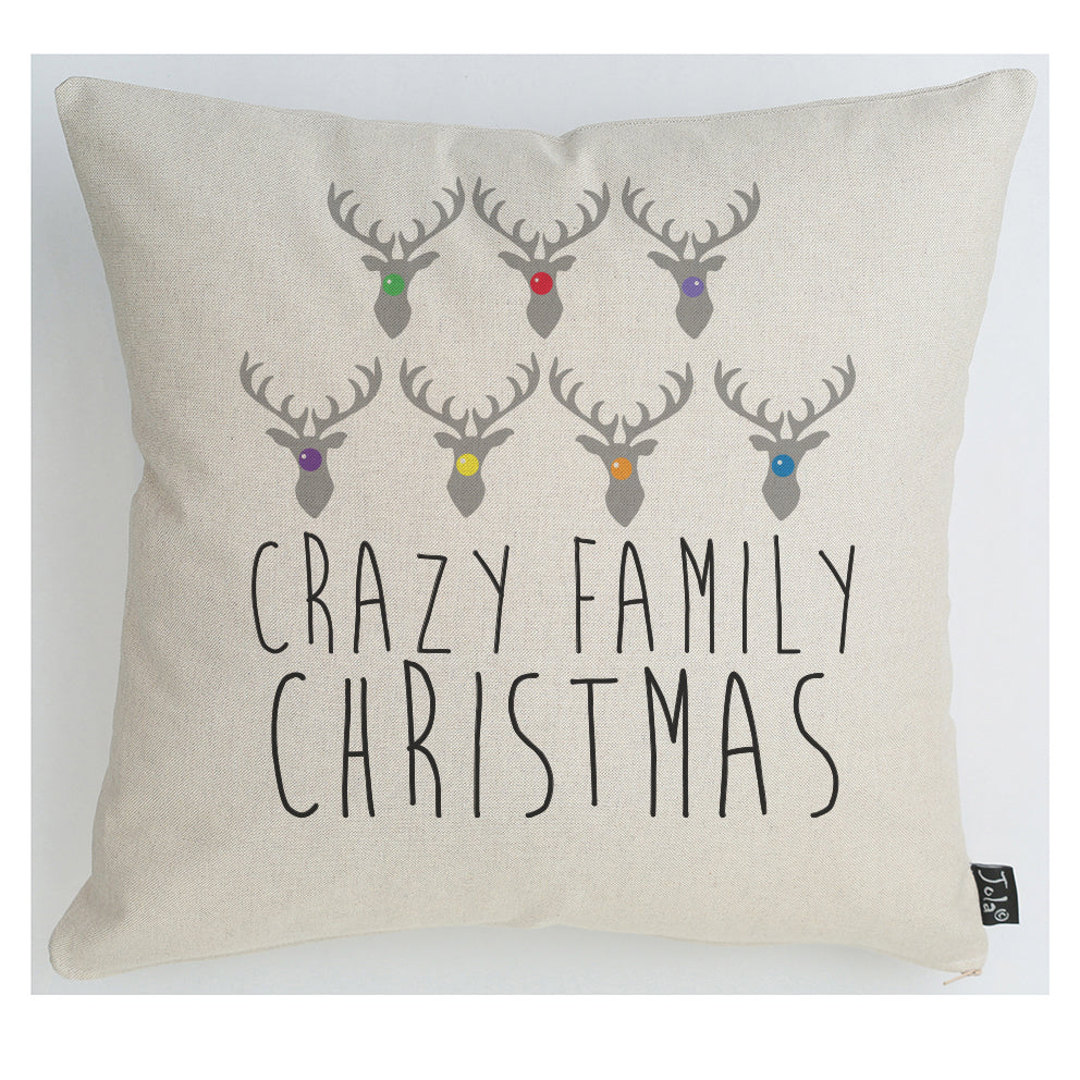 Crazy Family Christmas Reindeer cushion