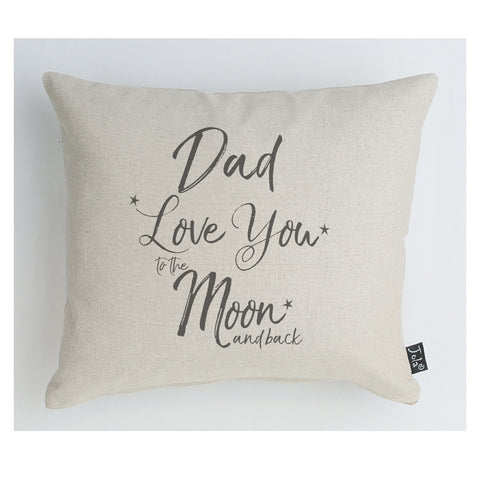 Dad Love you to the Moon sparkly cushion