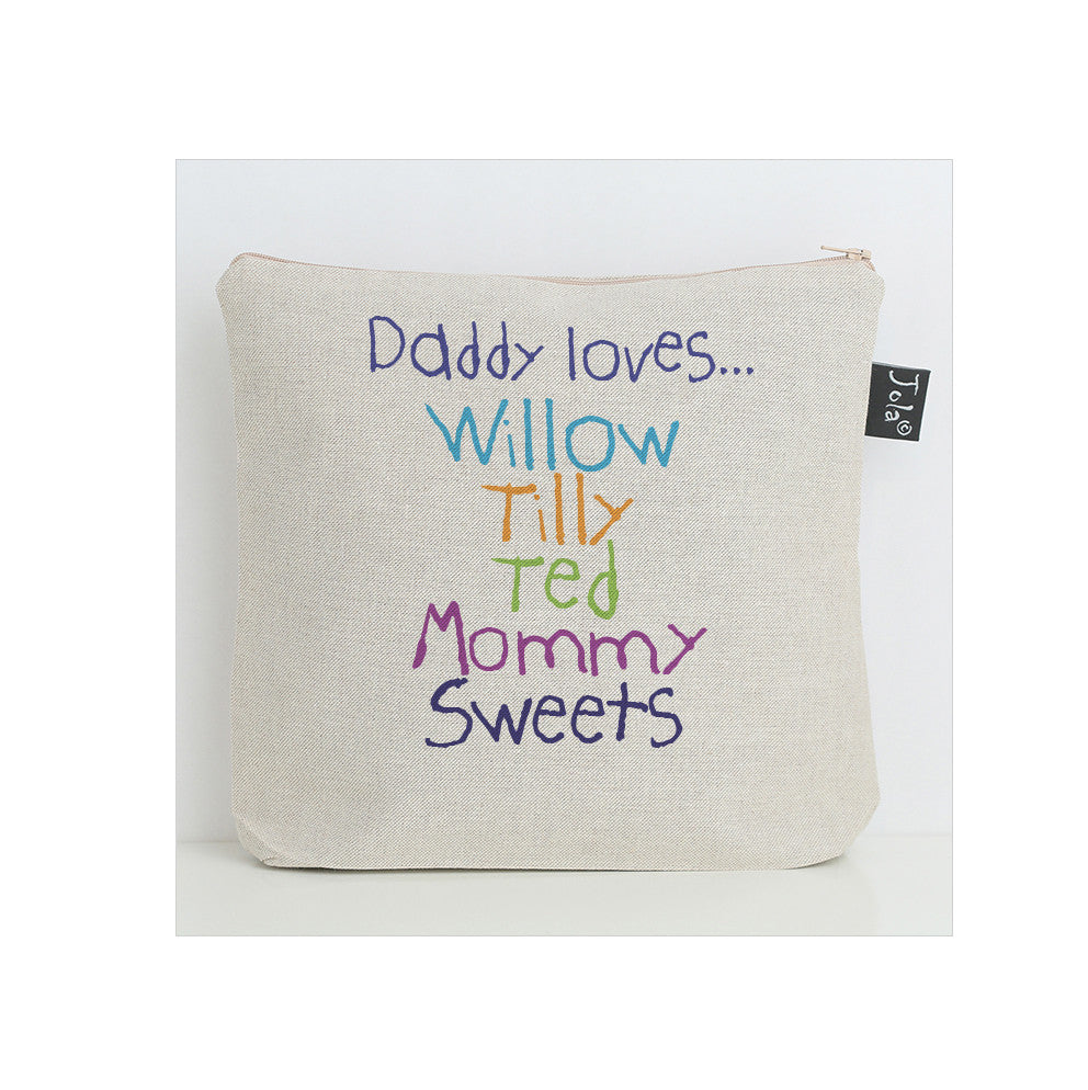 Personalised Daddy Loves Wash bag - Jola Designs