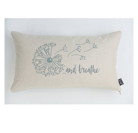 Dandelion Blue and Breathe cushion