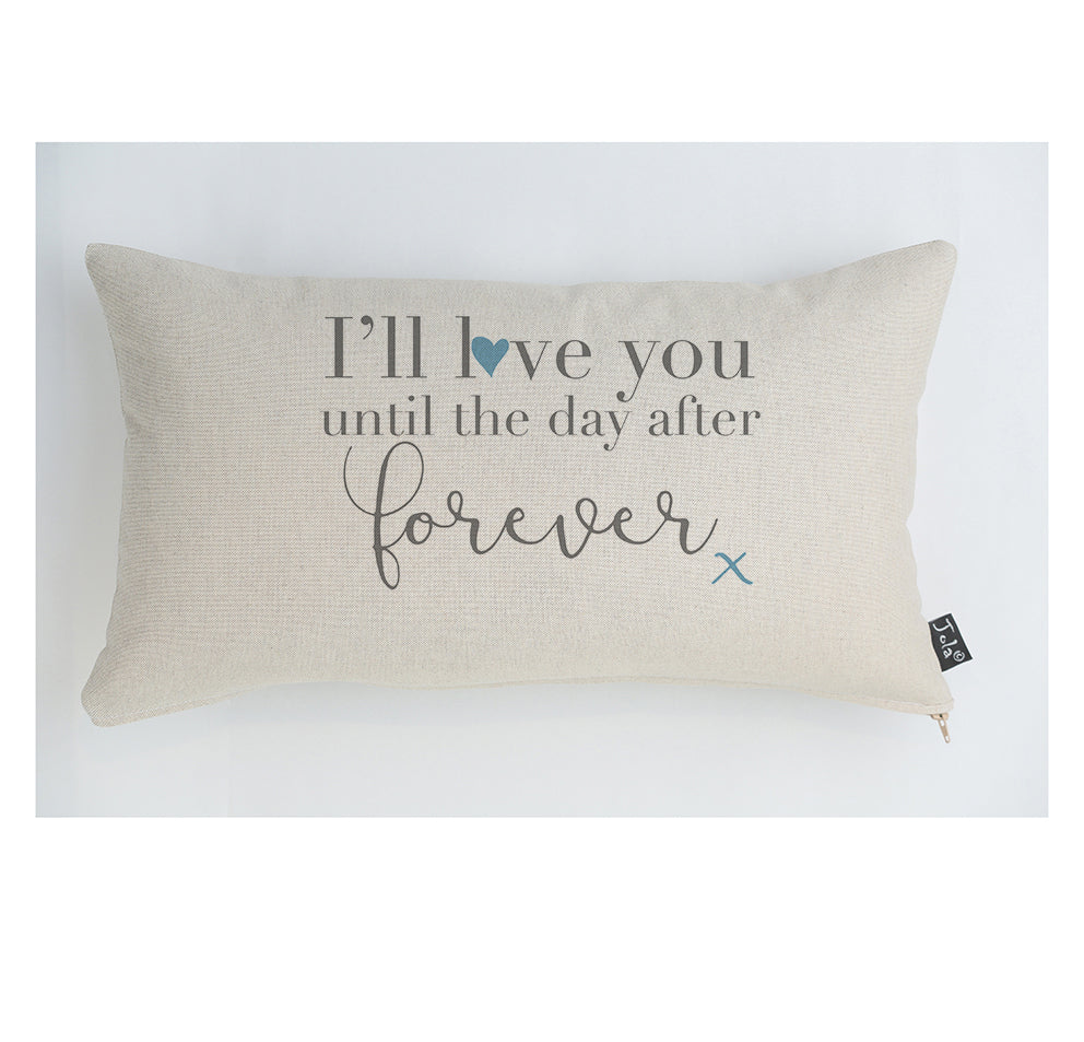 Day after forever blue heart cushion