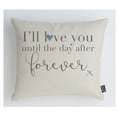 Day after forever blue heart cushion