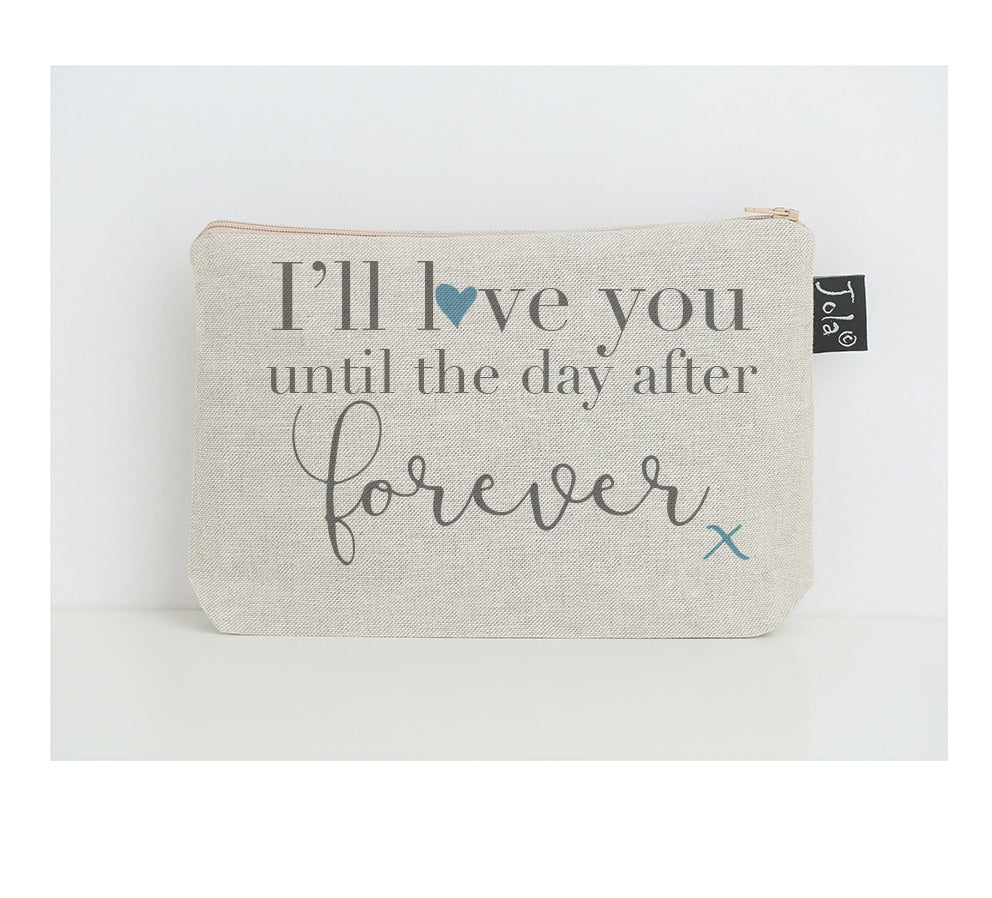 Day after forever small make up bag blue heart