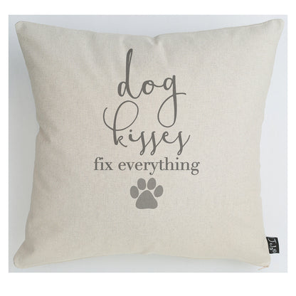 Dog Kisses grey Cushion